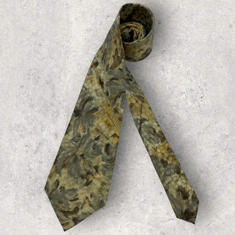 CARNAVAL DE VENISE Gray/Beige Art Silk LUXURY Tie HANDMADE ITALY